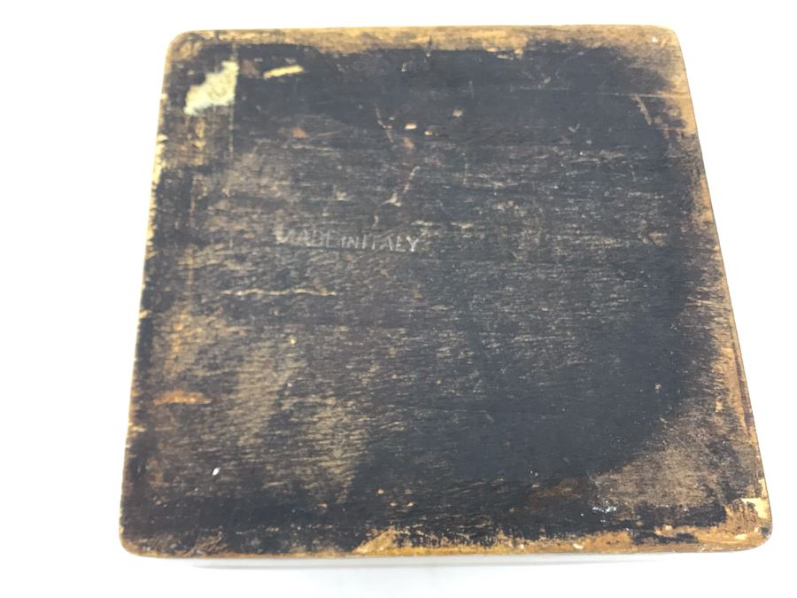 Old Italian Wooden Box 6 X 6 X 2.25H [Photo 9]