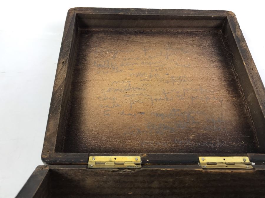 Old Italian Wooden Box 6 X 6 X 2.25H [Photo 8]