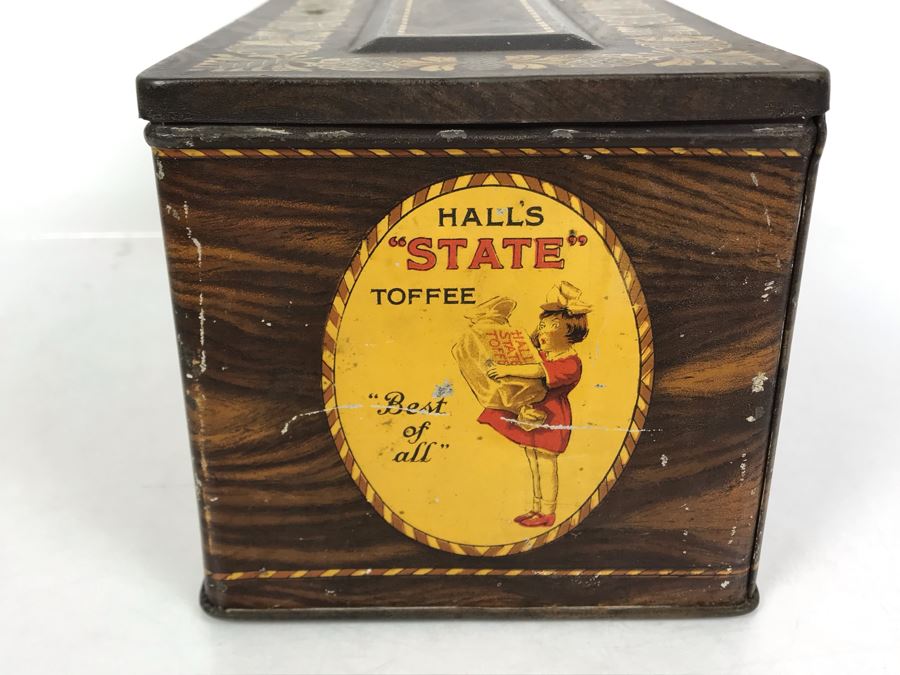 Old Hall's State Toffee Tin 9.5W X 5.25D X 5H [Photo 2]