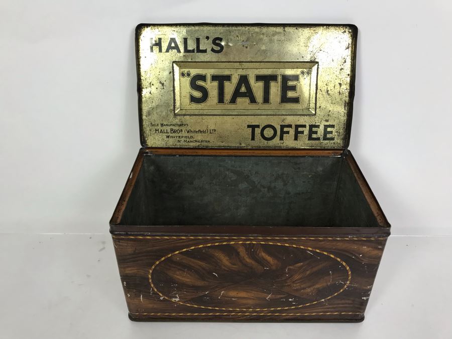 Old Hall's State Toffee Tin 9.5W X 5.25D X 5H [Photo 3]