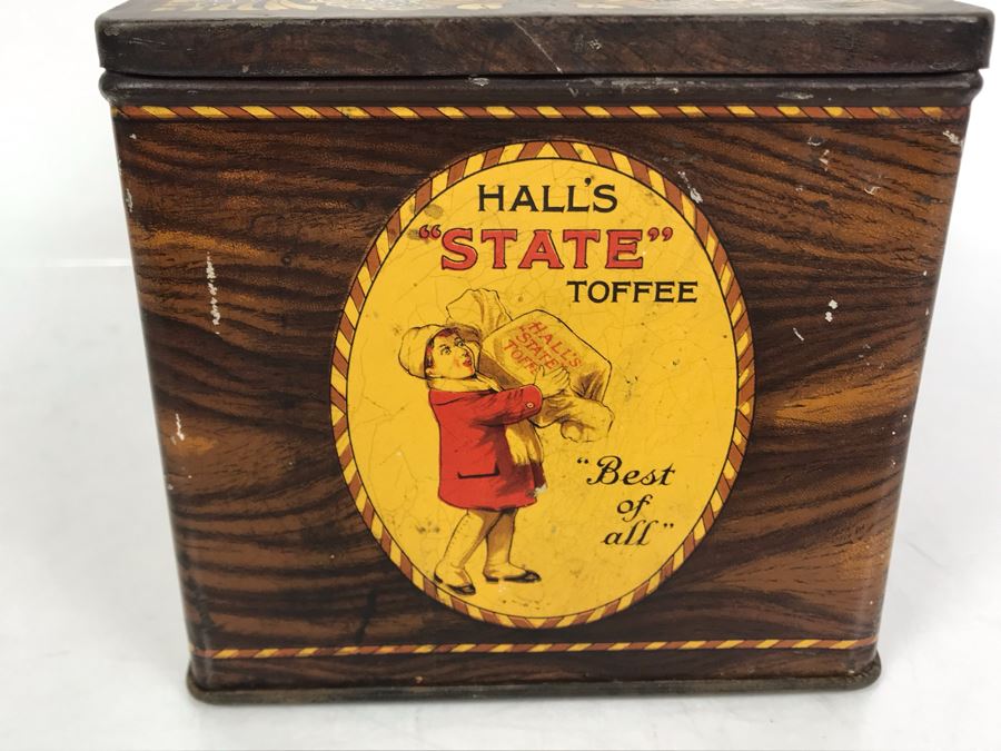 Old Hall's State Toffee Tin 9.5W X 5.25D X 5H [Photo 8]