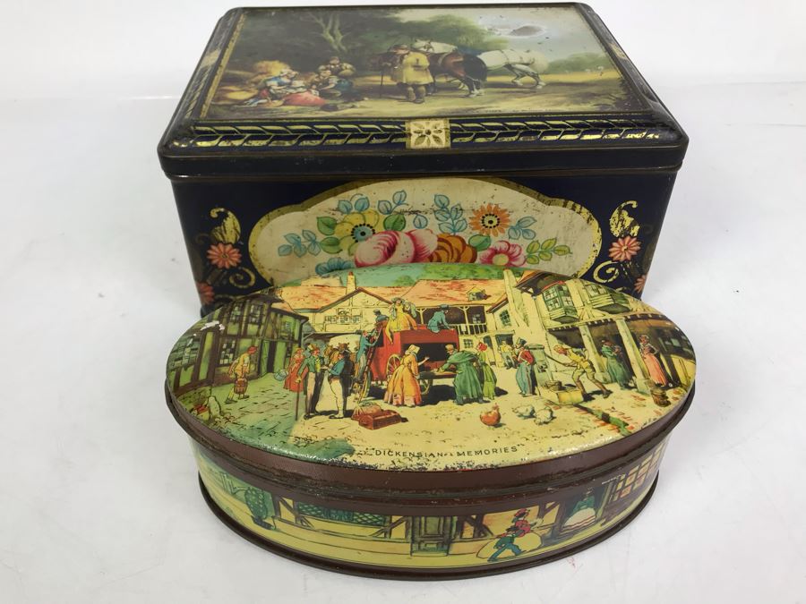 Pair Of Vintage English Tins