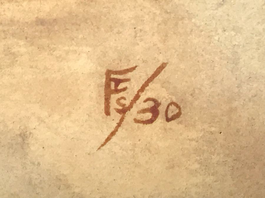 Vintage 1930 Original Painting Signed FTS 12 X 15.5 [Photo 4]