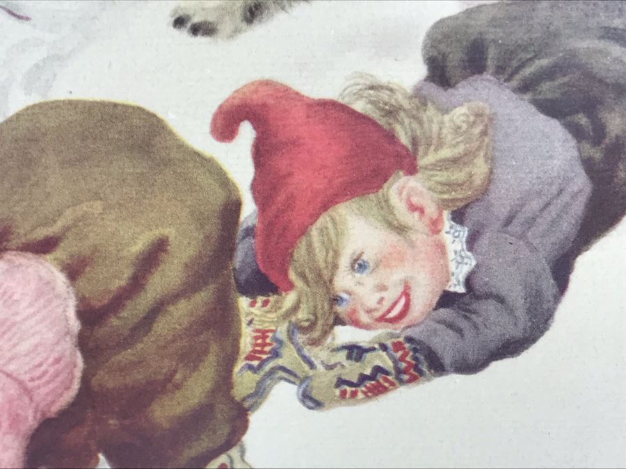 Pair Of Vintage 1945 Framed Simon And Shuster / Artists And Writers Guild Nursery Rhythm Lithographs: Little Miss Muffet 13.5 X 19 And Jack And Jill 18.5 X 14.5 By F. Rojankovsky [Photo 15]