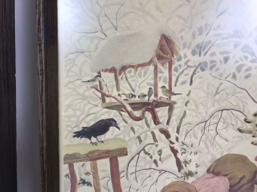 Pair Of Vintage 1945 Framed Simon And Shuster / Artists And Writers Guild Nursery Rhythm Lithographs: Little Miss Muffet 13.5 X 19 And Jack And Jill 18.5 X 14.5 By F. Rojankovsky [Photo 12]