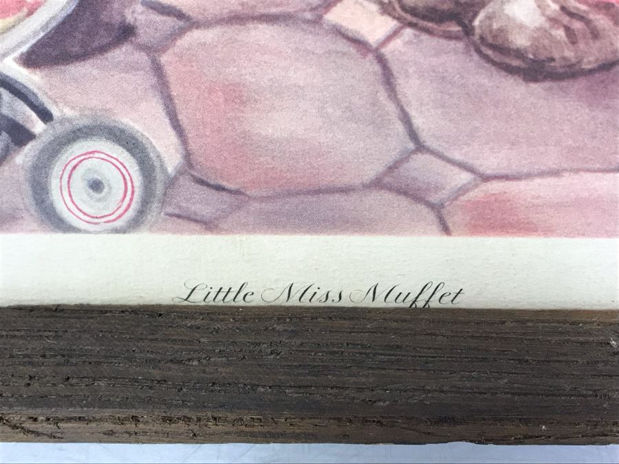 Pair Of Vintage 1945 Framed Simon And Shuster / Artists And Writers Guild Nursery Rhythm Lithographs: Little Miss Muffet 13.5 X 19 And Jack And Jill 18.5 X 14.5 By F. Rojankovsky [Photo 9]