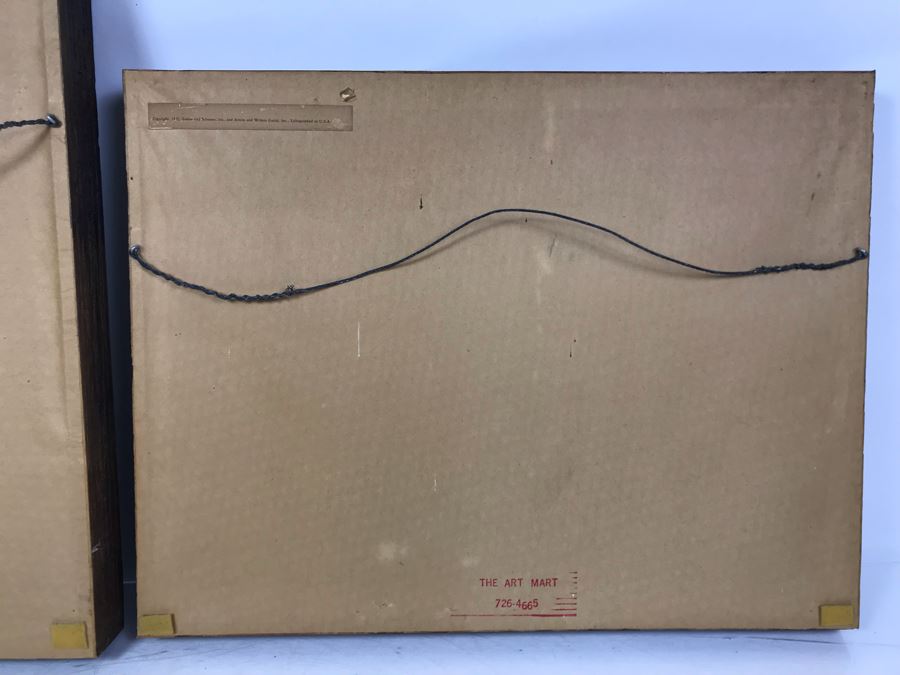 Pair Of Vintage 1945 Framed Simon And Shuster / Artists And Writers Guild Nursery Rhythm Lithographs: Little Miss Muffet 13.5 X 19 And Jack And Jill 18.5 X 14.5 By F. Rojankovsky [Photo 18]