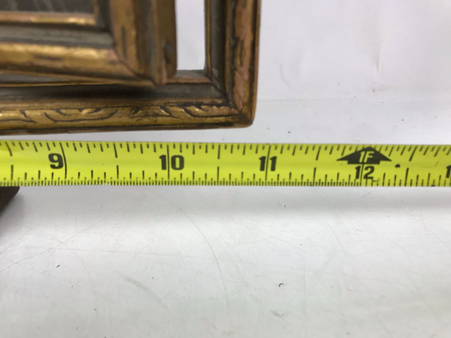 Stunning Vintage Gilded Wooden 2-Panel Picture Frame Adjustable Angle And Pair Of Vintage B&W Photographs 11W X 10.5H [Photo 10]