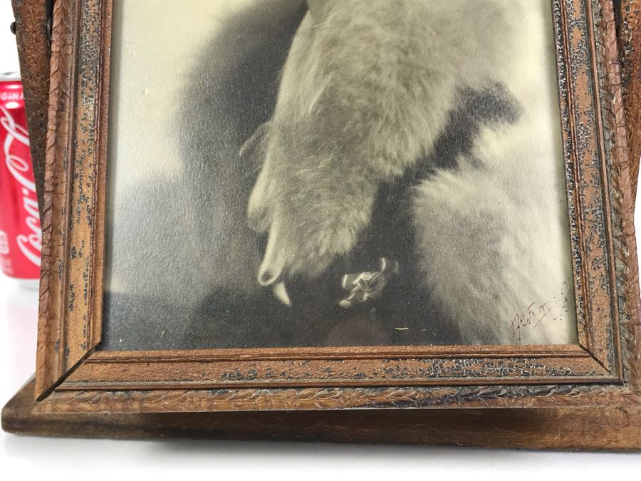 Antique B&W Photograph Signed Lower Right In Adjustable Swinging Wooden Picture Frame 10W X 2D X 10.5H [Photo 7]