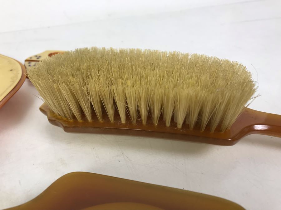 Vintage Art Deco French Pyramid Celluloid Vanity Set 6 Pieces [Photo 19]