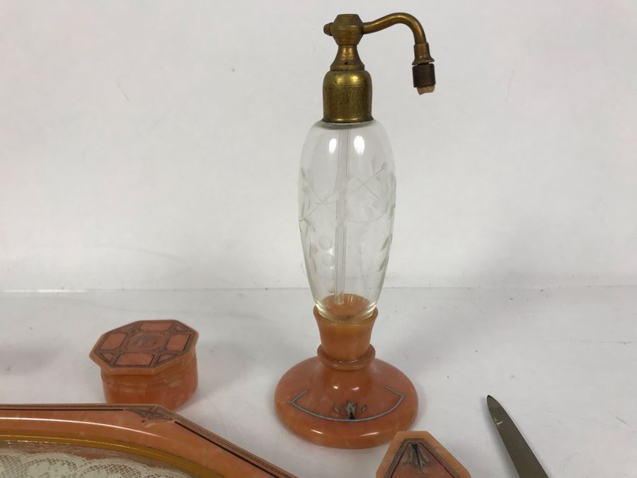 Vintage Art Deco Art-Y-Zan Vanity Set 11 Pieces (Comb And Shoehorn May Be Different Brand) [Photo 10]