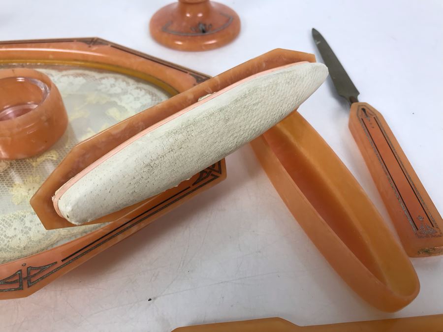 Vintage Art Deco Art-Y-Zan Vanity Set 11 Pieces (Comb And Shoehorn May Be Different Brand) [Photo 20]