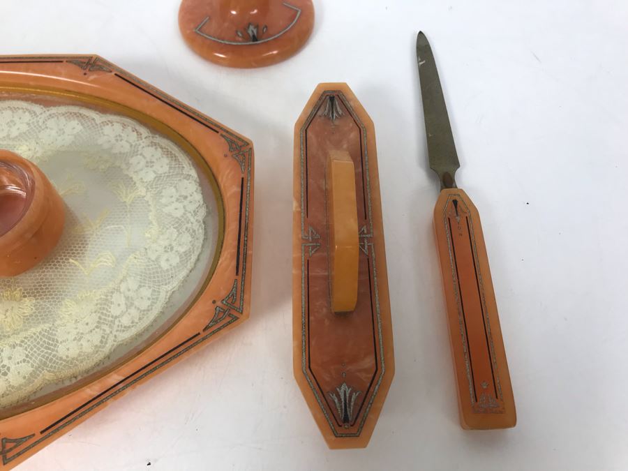 Vintage Art Deco Art-Y-Zan Vanity Set 11 Pieces (Comb And Shoehorn May Be Different Brand) [Photo 19]