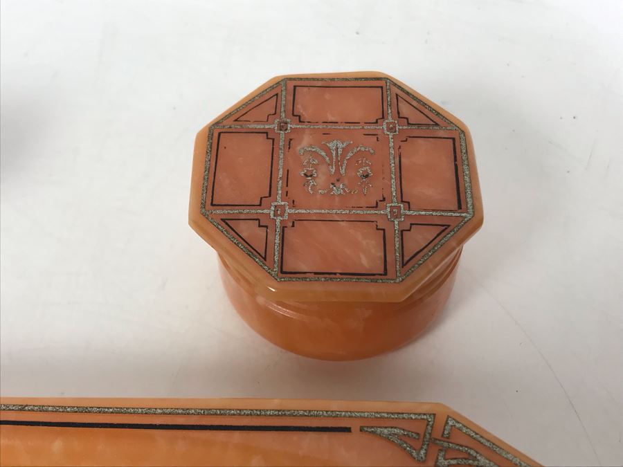 Vintage Art Deco Art-Y-Zan Vanity Set 11 Pieces (Comb And Shoehorn May Be Different Brand) [Photo 15]