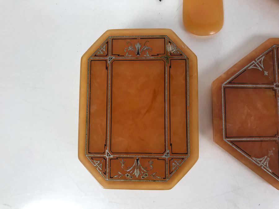 Vintage Art Deco Art-Y-Zan Vanity Set 11 Pieces (Comb And Shoehorn May Be Different Brand) [Photo 8]