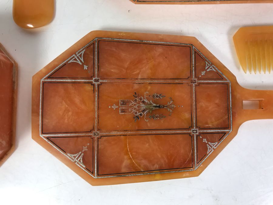 Vintage Art Deco Art-Y-Zan Vanity Set 11 Pieces (Comb And Shoehorn May Be Different Brand) [Photo 7]