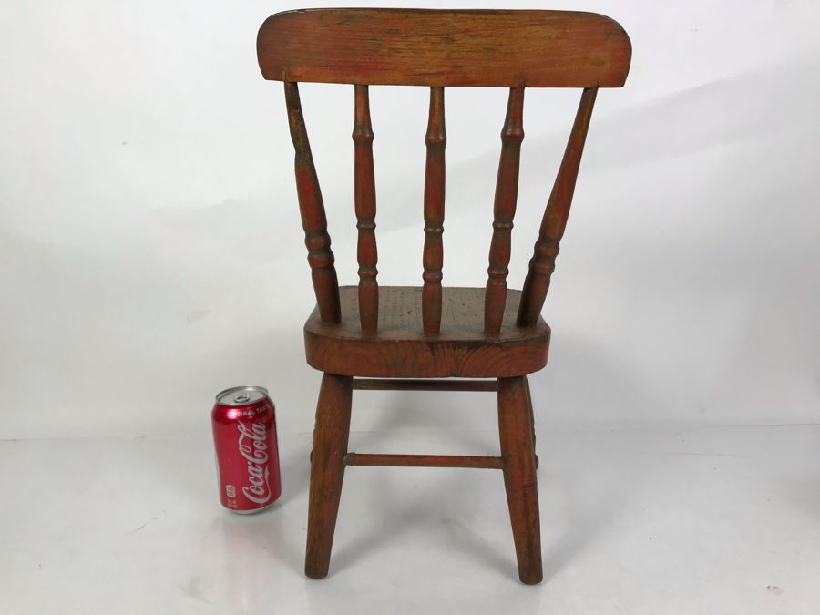 Antique Child / Doll Wooden Chair 11W X 9.5D X 18.5H [Photo 6]