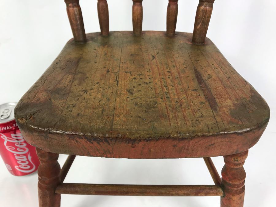 Antique Child / Doll Wooden Chair 11W X 9.5D X 18.5H [Photo 2]