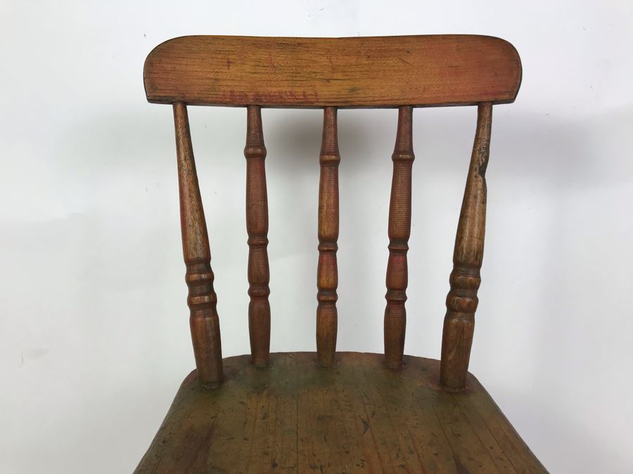 Antique Child / Doll Wooden Chair 11W X 9.5D X 18.5H [Photo 4]