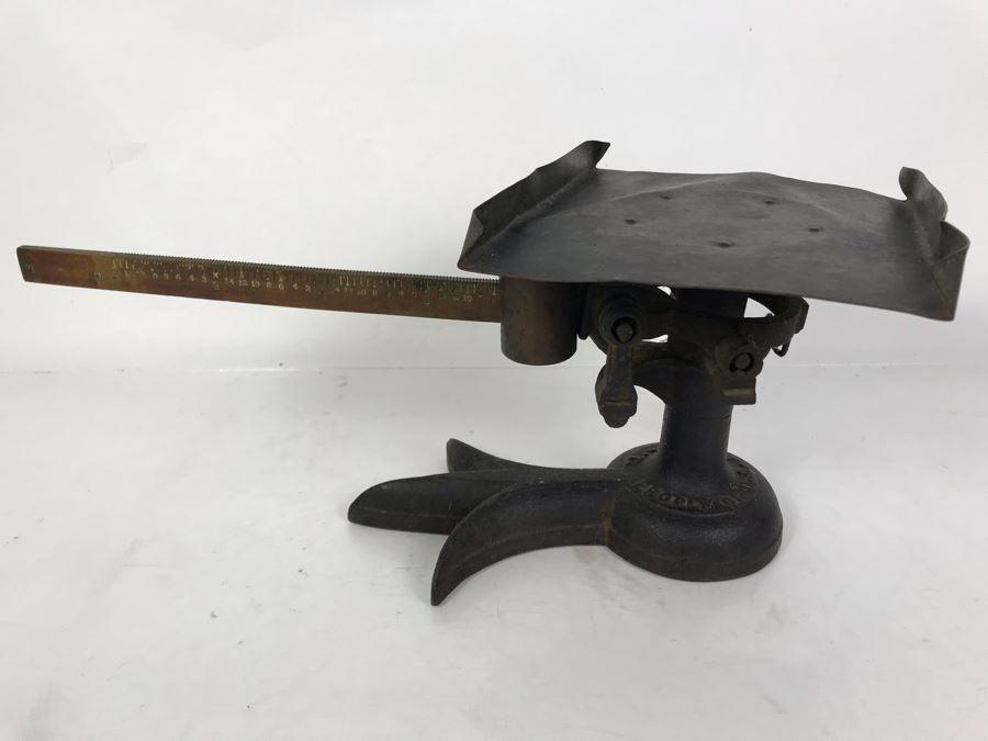 Antique Fairbanks Cast Iron Claw Foot Postal Scale Property Of U. S. P. O. Dept. Three Toed 17W X 9D X 7H [Photo 2]