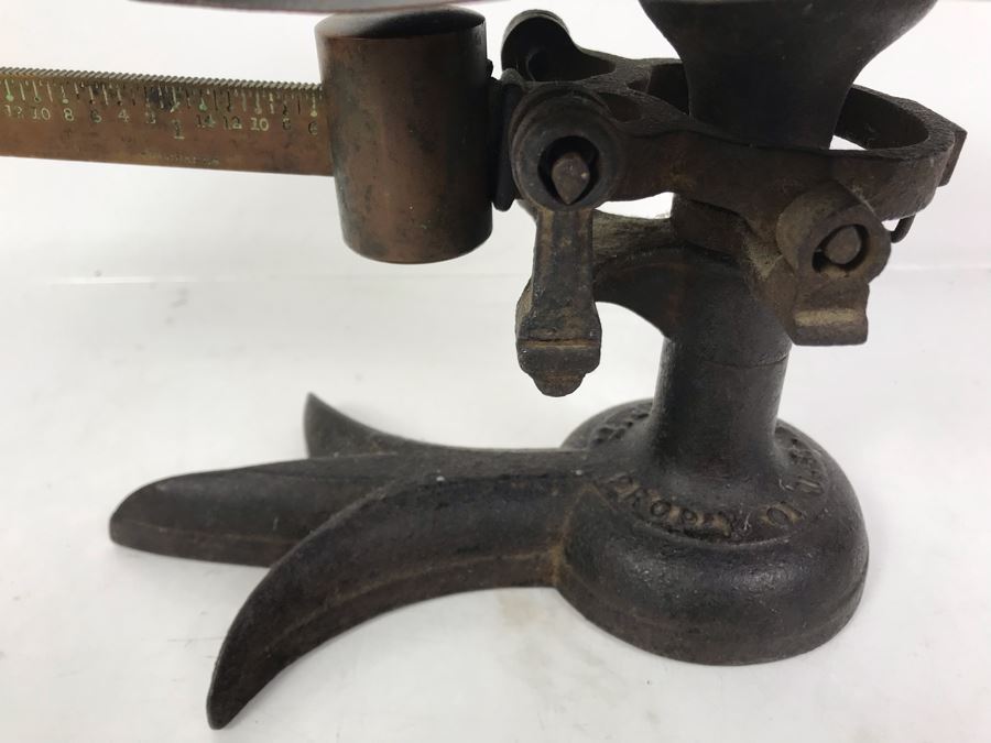 Antique Fairbanks Cast Iron Claw Foot Postal Scale Property Of U. S. P ...