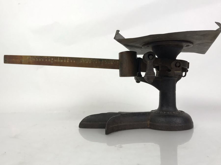 Antique Fairbanks Cast Iron Claw Foot Postal Scale Property Of U. S. P. O. Dept. Three Toed 17W X 9D X 7H [Photo 12]