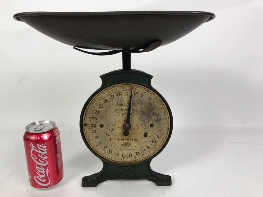 Antique English Salter Cast Iron Household Scale No. 6 8W X 7.5D X 12.5H [Photo 1]