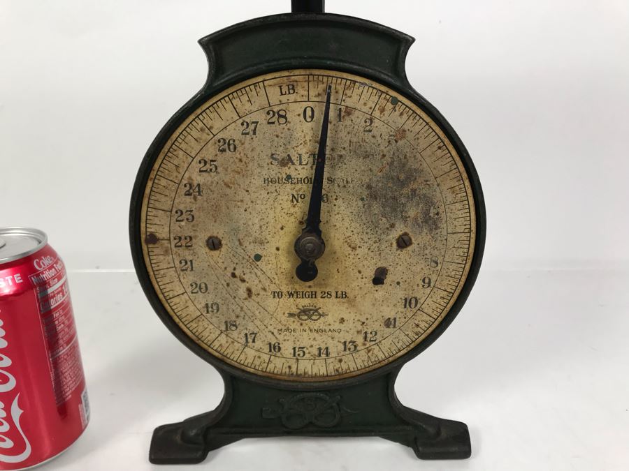 Antique English Salter Cast Iron Household Scale No. 6 8W X 7.5D X 12.5H [Photo 3]
