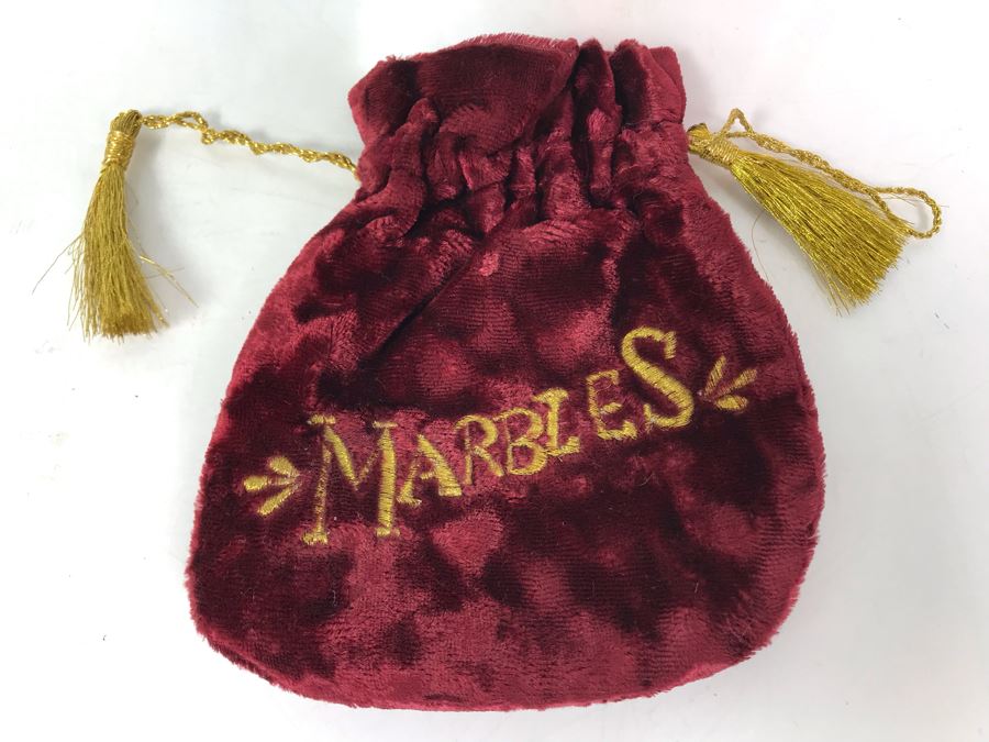 Crystal Bowl 6W X 3H Filled With Vintage Marbles And Vintage Marbles Bag [Photo 8]