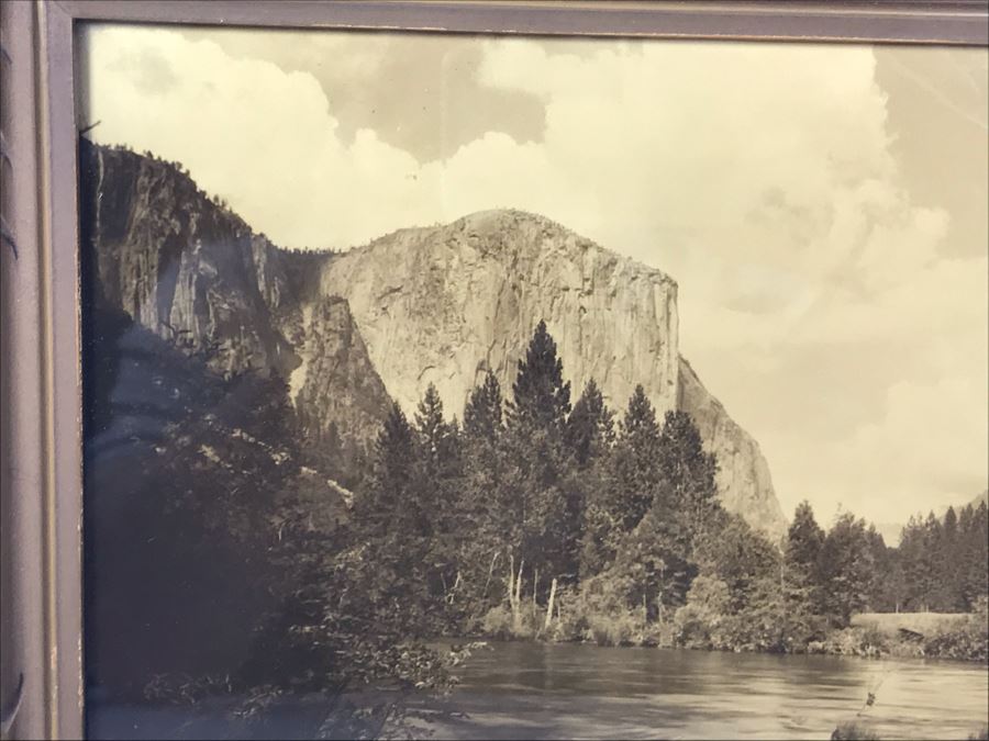 Arthur Clarence Pillsbury (1870-1946 American) ''The Gates of Yosemite'' Orotone Antique Photograph Printed On Glass And Backed With Gold 12.5 X 8.5 With Original Pillsbury's Pictures, Inc Label Estimate $1,000-$2,000 [Photo 14]