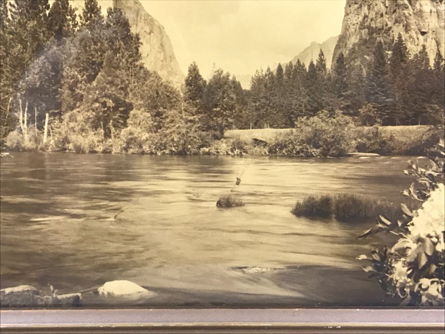 Arthur Clarence Pillsbury (1870-1946 American) ''The Gates of Yosemite'' Orotone Antique Photograph Printed On Glass And Backed With Gold 12.5 X 8.5 With Original Pillsbury's Pictures, Inc Label Estimate $1,000-$2,000 [Photo 13]