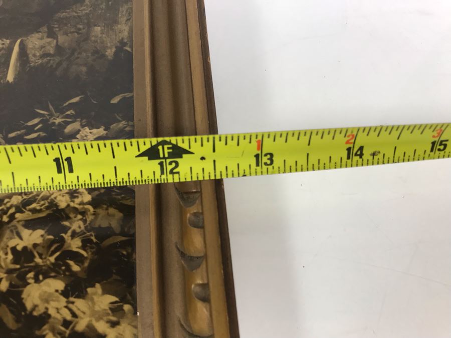 Arthur Clarence Pillsbury (1870-1946 American) ''The Gates of Yosemite'' Orotone Antique Photograph Printed On Glass And Backed With Gold 12.5 X 8.5 With Original Pillsbury's Pictures, Inc Label Estimate $1,000-$2,000 [Photo 22]