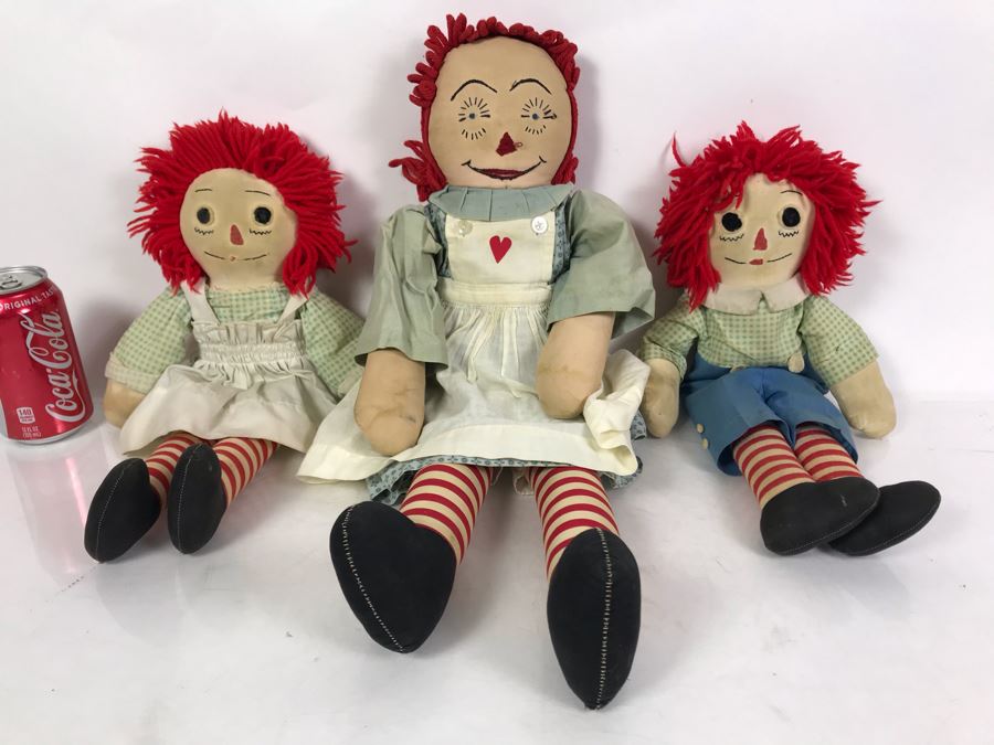 (3) Vintage Raggedy Ann Dolls [Photo 2]