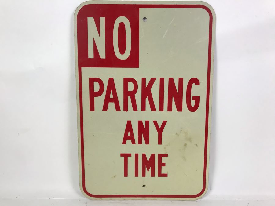 Metal No Parking Any Time Sign 12 X 18 [Photo 2]
