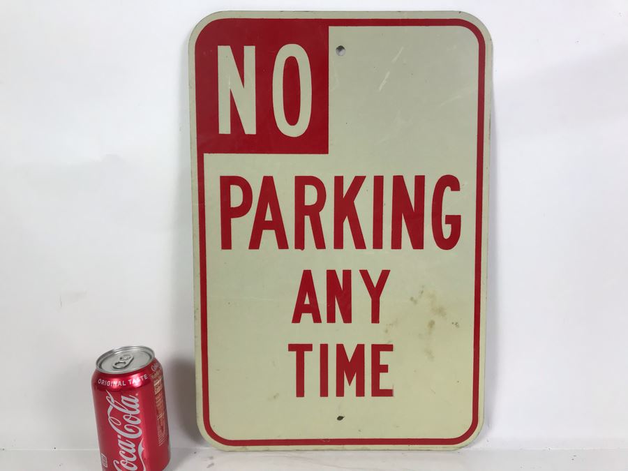 Metal No Parking Any Time Sign 12 X 18