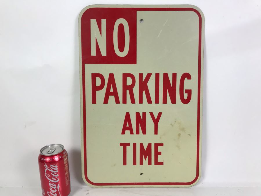 Metal No Parking Any Time Sign 12 X 18 [Photo 1]