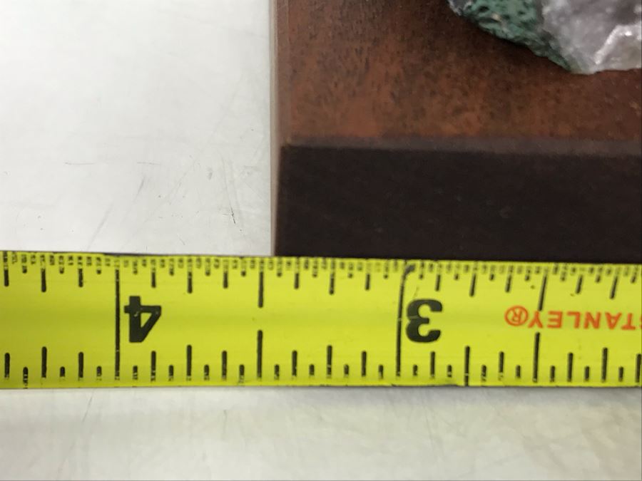 Pair Of Birds Figurines Hand-Carved In Semi-Precious Stones On Amethyst Geode With Wooden Stand 3.5 X 3.5 X 5.5H [Photo 20]