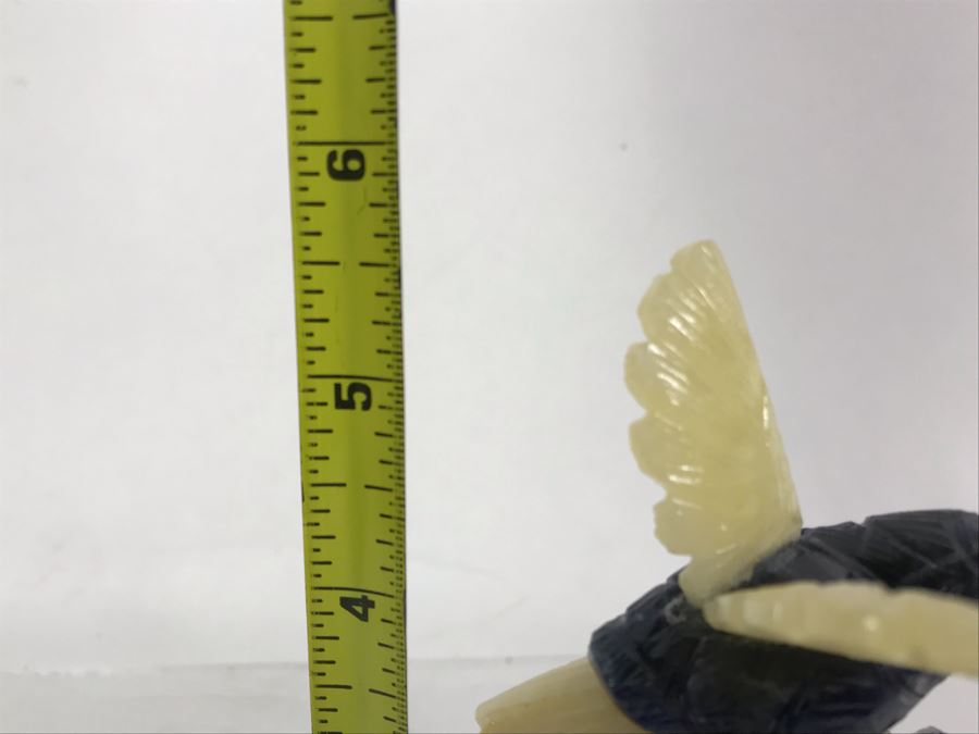 Hummingbird Figurine Hand-Carved In Semi-Precious Stones With Wooden Stand 3.5 X 3.5 X 5.5H [Photo 10]