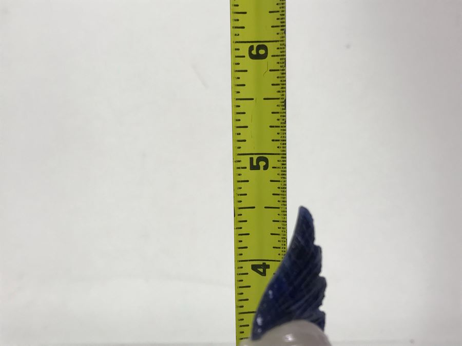 Bird Figurine Hand-Carved In Semi-Precious Stones On Amethyst Geode With Wooden Stand 2.5 X 2.5 X 4.5H [Photo 11]