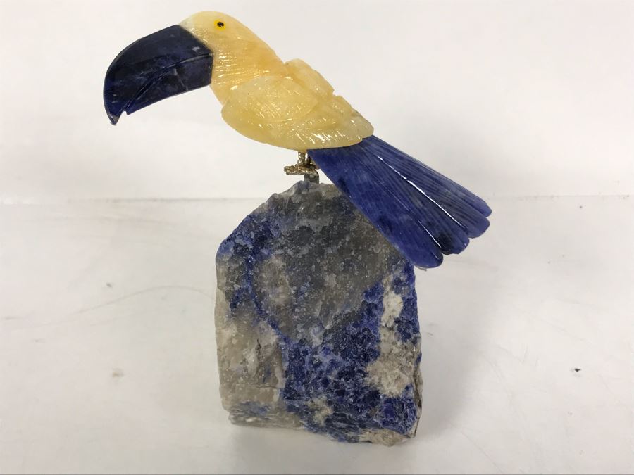 Bird Figurine Hand-Carved In Semi-Precious Stones 4 X 3 X 4H [Photo 4]