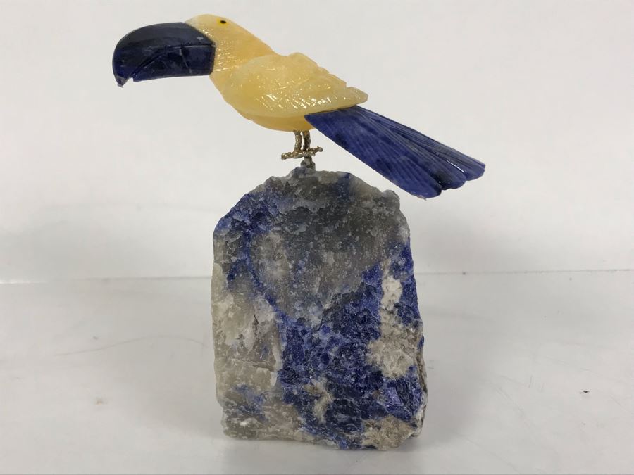 Bird Figurine Hand-Carved In Semi-Precious Stones 4 X 3 X 4H [Photo 5]