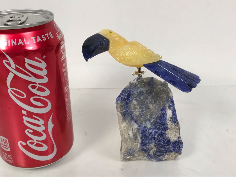 Bird Figurine Hand-Carved In Semi-Precious Stones 4 X 3 X 4H [Photo 1]