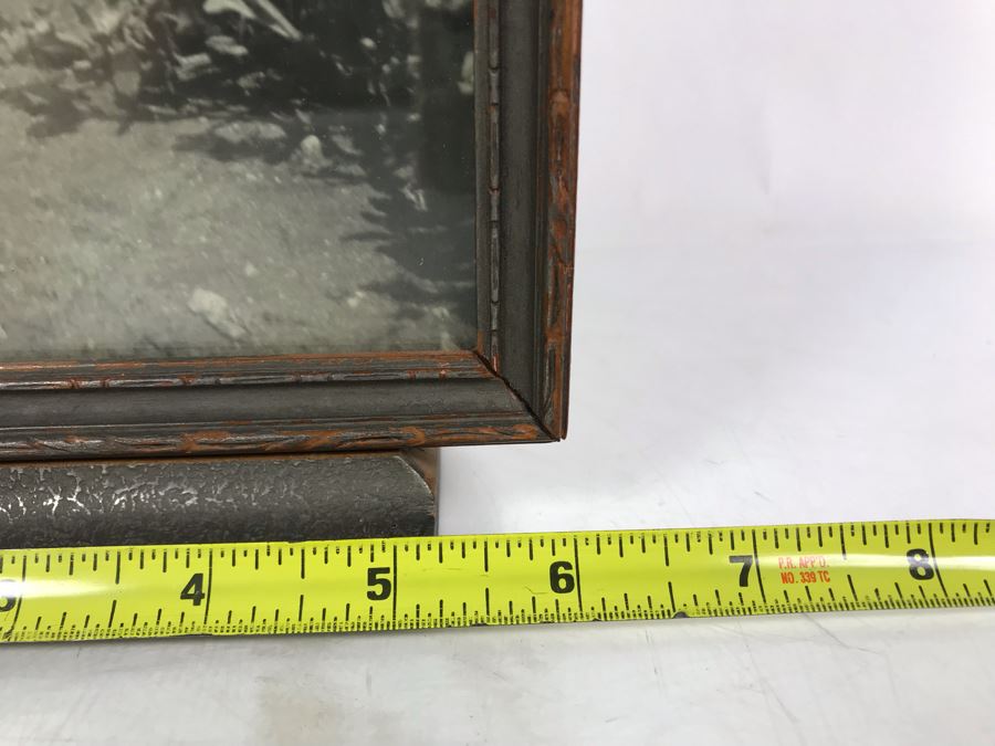 Vintage Wooden Picture Frame With Built In Stand And B&W Kids Photo 6 X 11.5 [Photo 9]