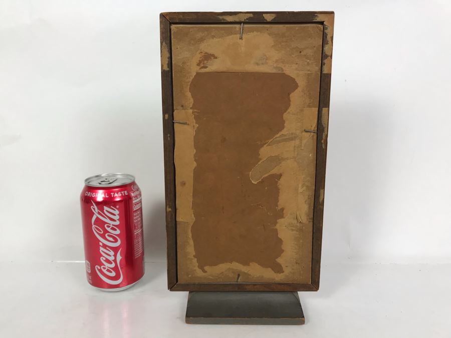 Vintage Wooden Picture Frame With Built In Stand And B&W Kids Photo 6 X 11.5 [Photo 7]