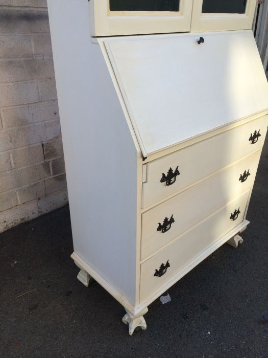 Mahogany Painted White Secretary With Ball and Claw Feet [Photo 3]