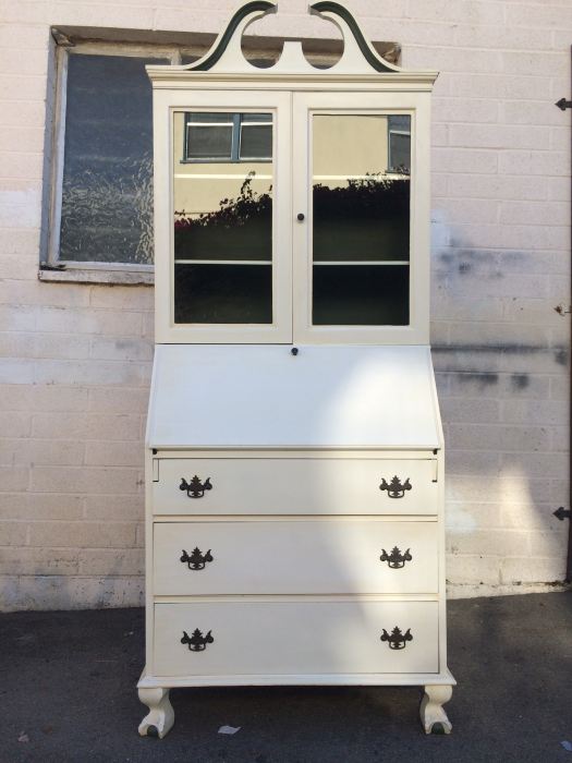 Mahogany Painted White Secretary With Ball and Claw Feet [Photo 2]