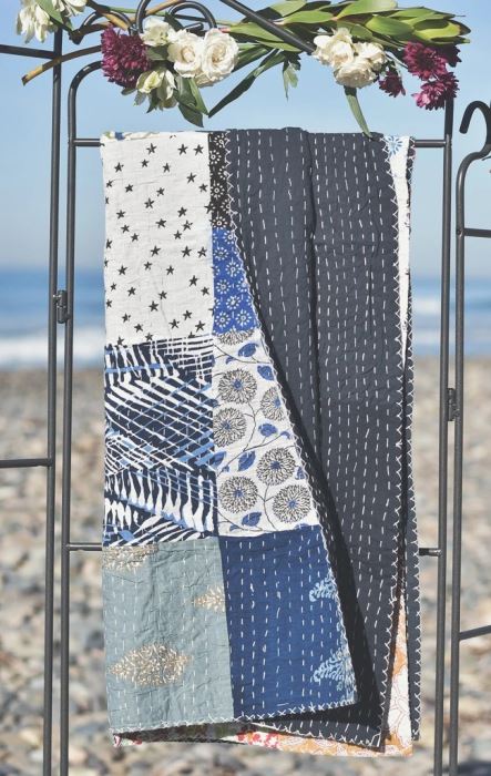 JUST ADDED - Indian Kantha Quilt - Patchwork 01 - Throw Blanket 87 X 62 [Photo 3]