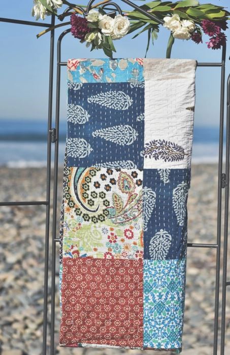 JUST ADDED - Indian Kantha Quilt - Patchwork 01 - Throw Blanket 87 X 62 [Photo 5]