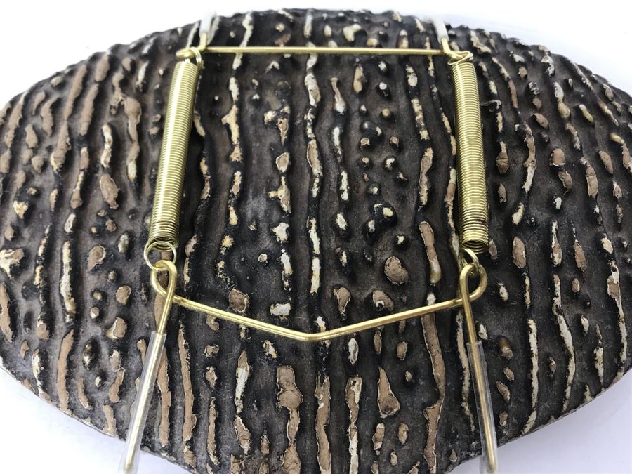 Vintage Faux Antler Wooden Hand Mirror Beveled Glass With Metal Holder For Hanging On Wall 12 X 7 [Photo 11]