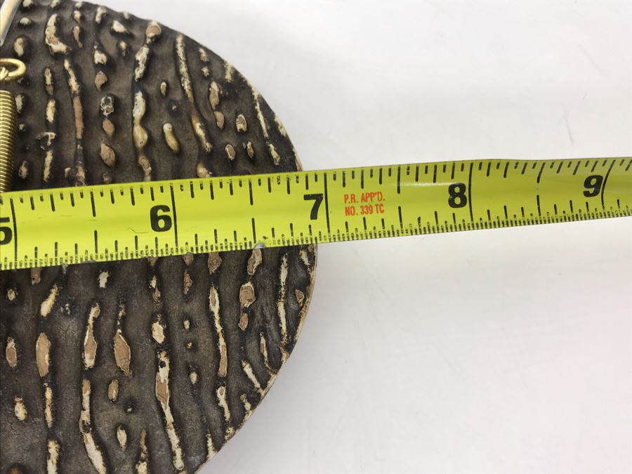 Vintage Faux Antler Wooden Hand Mirror Beveled Glass With Metal Holder For Hanging On Wall 12 X 7 [Photo 10]